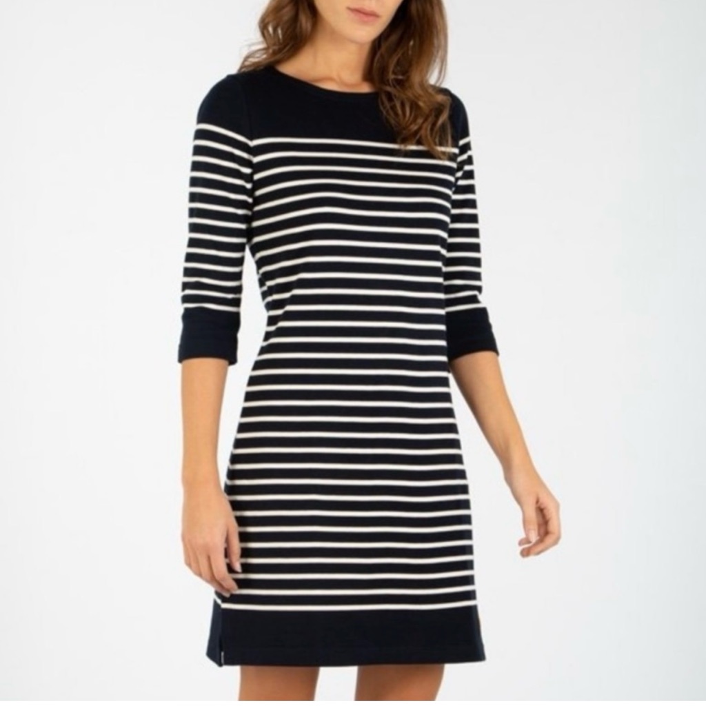 Made In France Armor Lux Blue And White Sheath Midi Dress New